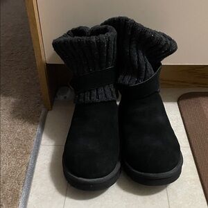 UGG Black Knit Cuff Boots